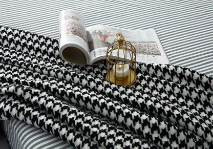 Zipper Mattress Cover Printed-Grey Stripes Protectors Apricot