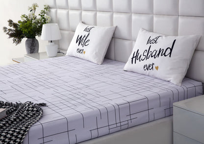 Zipper Mattress Cover Printed-White Check Protectors Apricot