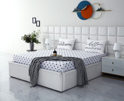Zipper Mattress Cover Printed-Bold Polka Protectors Apricot