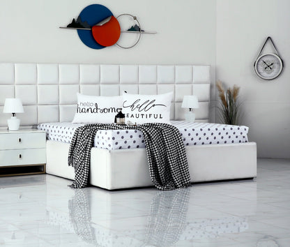 Zipper Mattress Cover Printed-Bold Polka Protectors Apricot