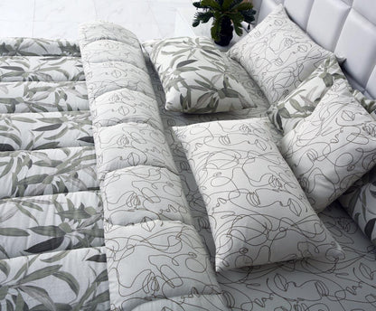 8 PCs Winter Comforter Set-Pine Comforters Apricot