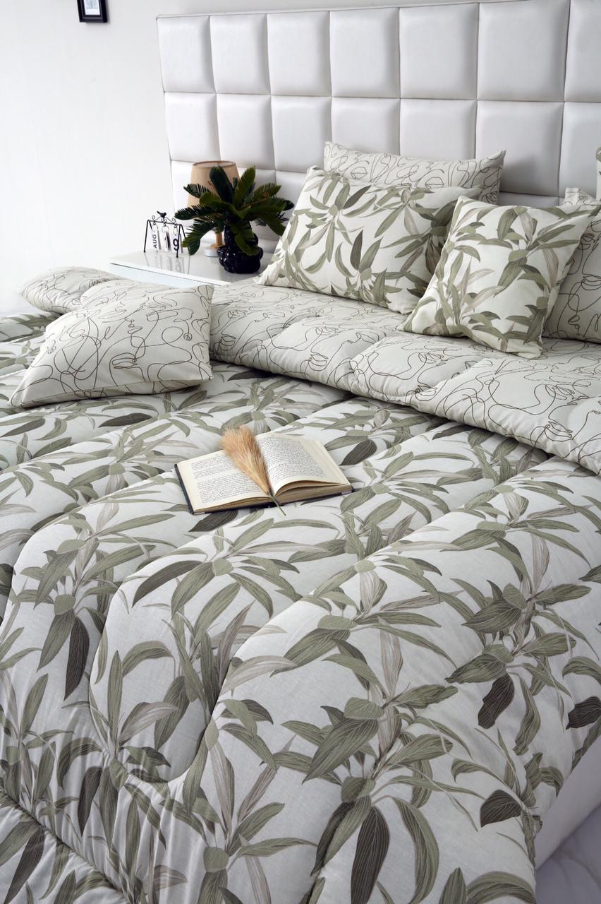 8 PCs Winter Comforter Set-Pine Comforters Apricot