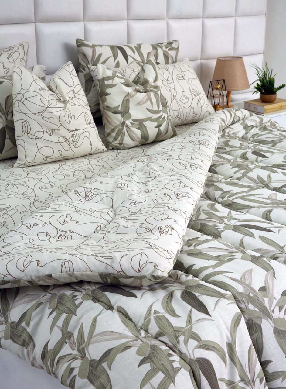 5 PCs Single Comforter Set-Pine Comforters Apricot