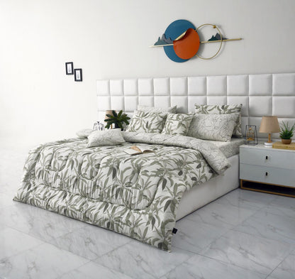 8 PCs Winter Comforter Set-Pine Comforters Apricot