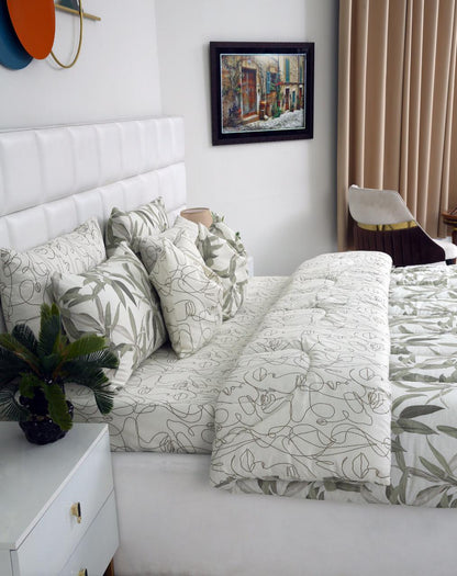 8 PCs Winter Comforter Set-Pine Comforters Apricot