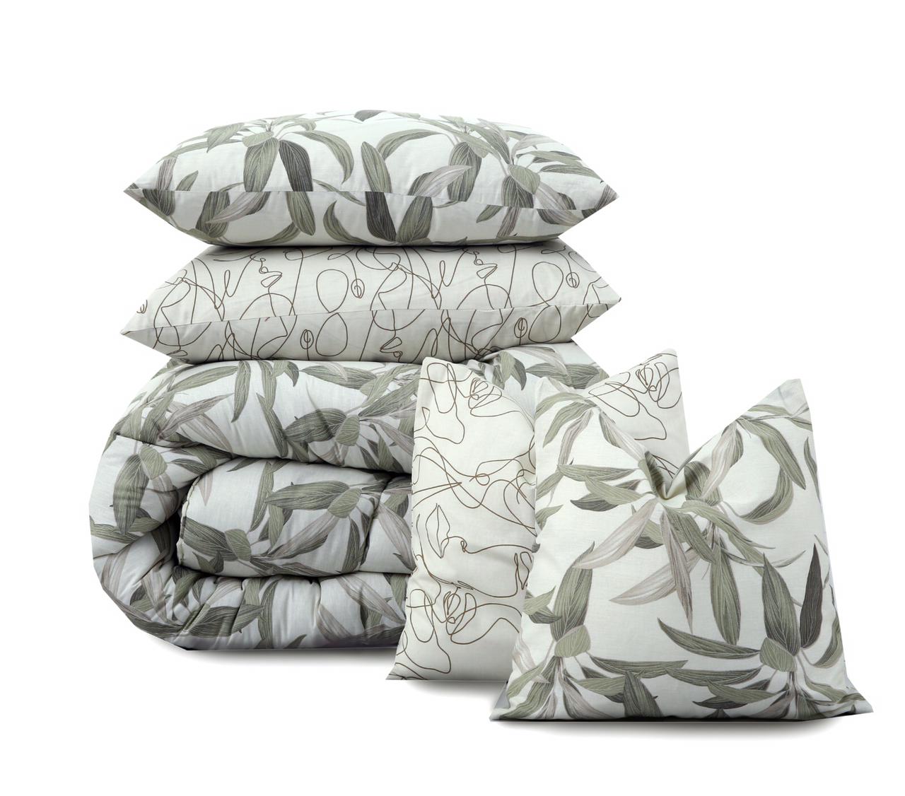 5 PCs Single Comforter Set-Pine Comforters Apricot