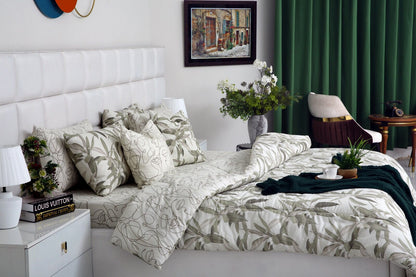 5 PCs Single Comforter Set-Pine Comforters Apricot