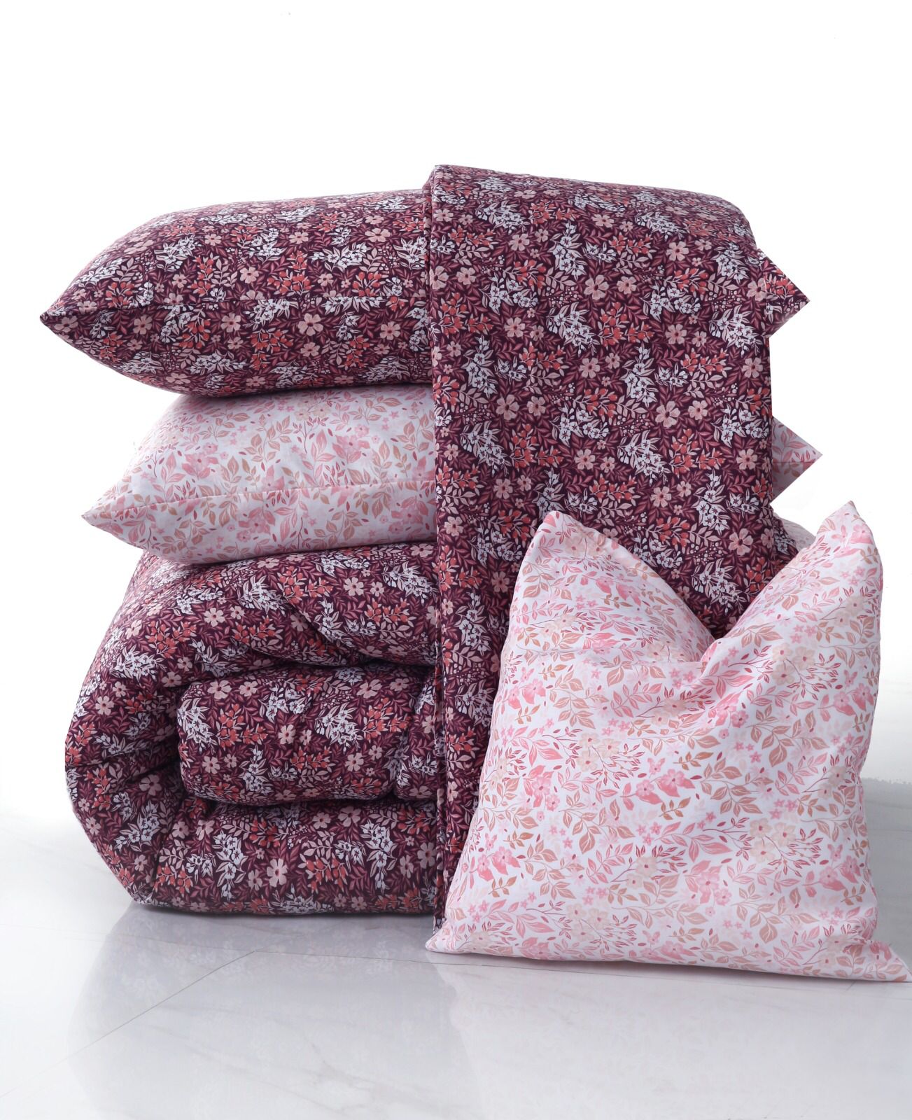 8 PCs Winter Comforter Set-Daisy Day Comforters Apricot