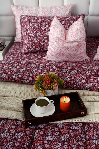 8 PCs Winter Comforter Set-Daisy Day Comforters Apricot