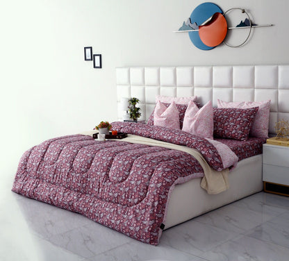 8 PCs Winter Comforter Set-Daisy Day Comforters Apricot