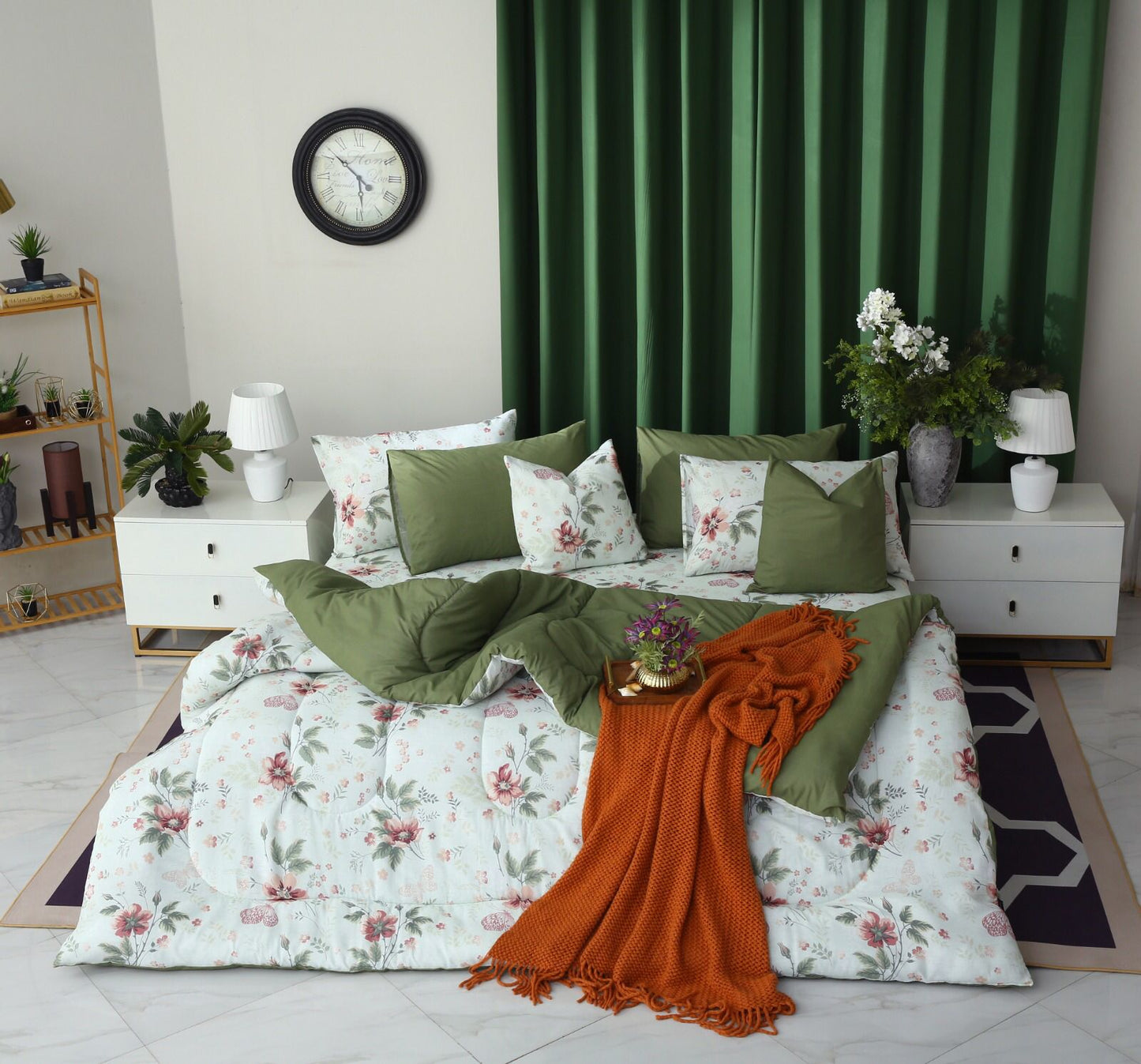 8 PCs Winter Comforter Set-Rosa Comforters Apricot