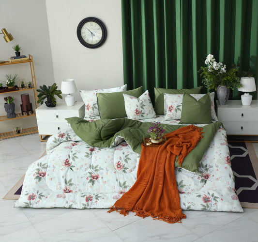 8 PCs Winter Comforter Set-Rosa Comforters Apricot