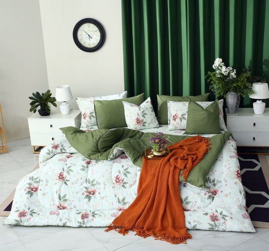 8 PCs Winter Comforter Set-Rosa Comforters Apricot