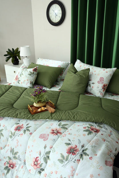 8 PCs Winter Comforter Set-Rosa Comforters Apricot