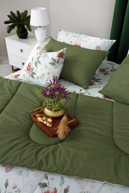 5 PCs Single Comforter Set-Rosa Comforters Apricot