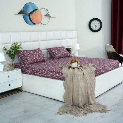 Fitted Bed Sheet-Plum Intricacies Fitted Sheets Apricot