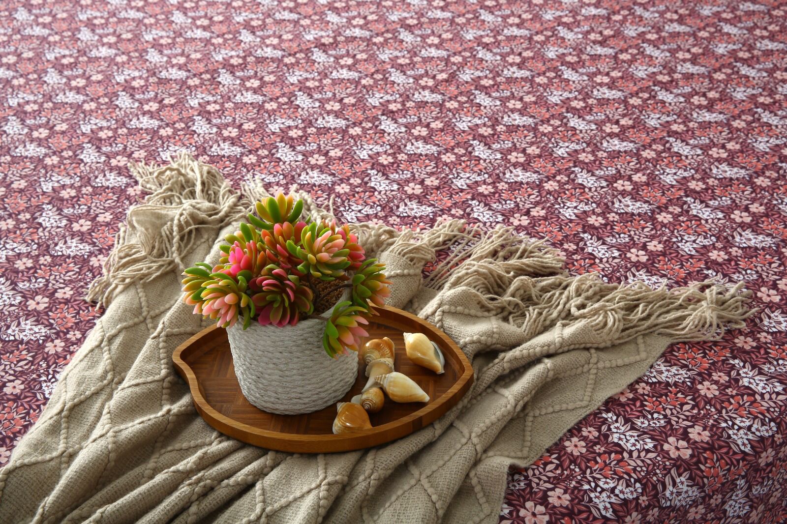 Fitted Bed Sheet-Plum Intricacies Fitted Sheets Apricot