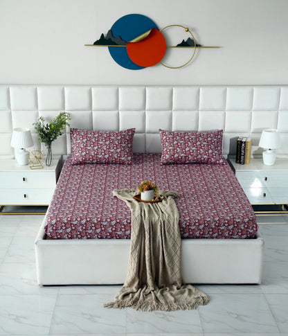 Fitted Bed Sheet-Plum Intricacies Fitted Sheets Apricot