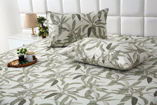 3 PCs Double Bed Sheet-Pine Bed Sheets Apricot