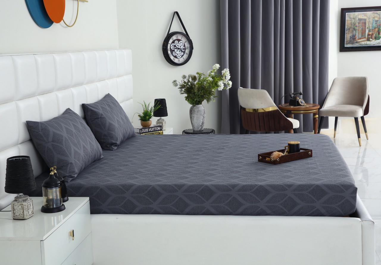 Fitted Bed Sheet-Ash Black Fitted Sheets Apricot