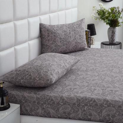 Fitted Bed Sheet-Paisley Fitted Sheets Apricot