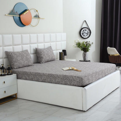 Fitted Bed Sheet-Paisley Fitted Sheets Apricot