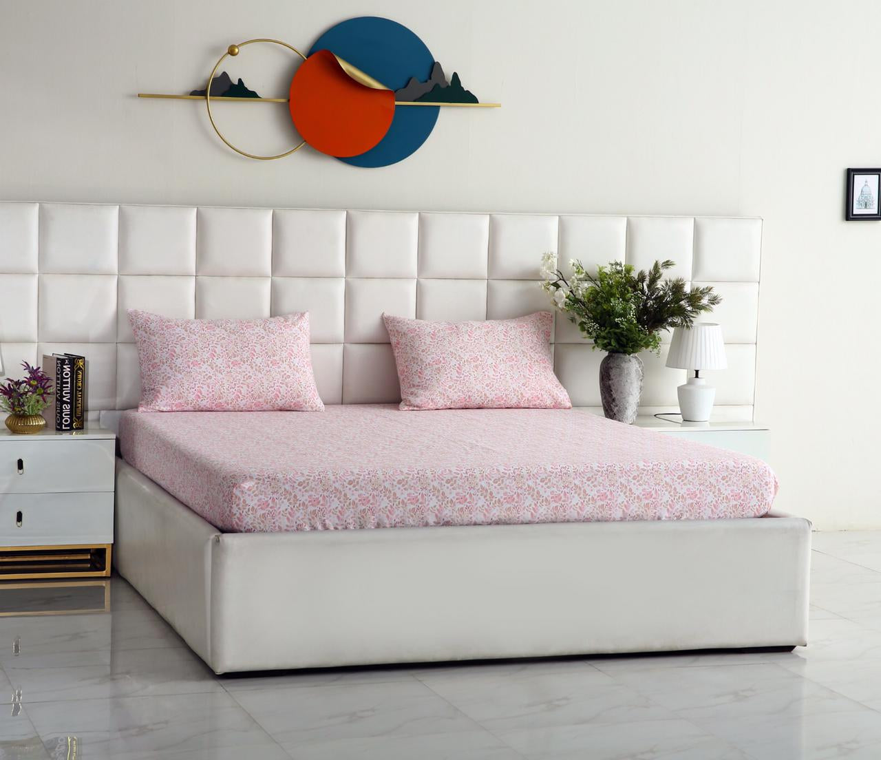 Fitted Bed Sheet-Pastels Pink Fitted Sheets Apricot