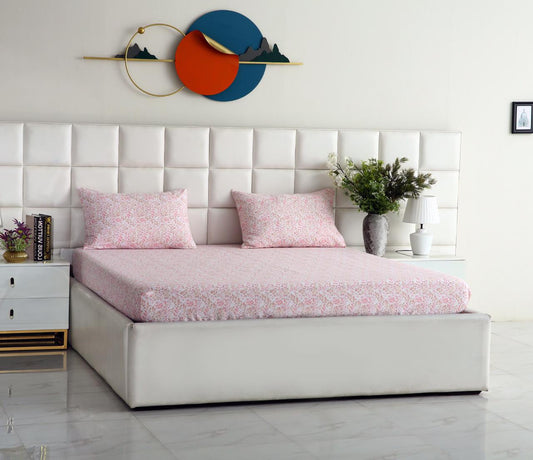 Fitted Bed Sheet-Pastels Pink Fitted Sheets Apricot