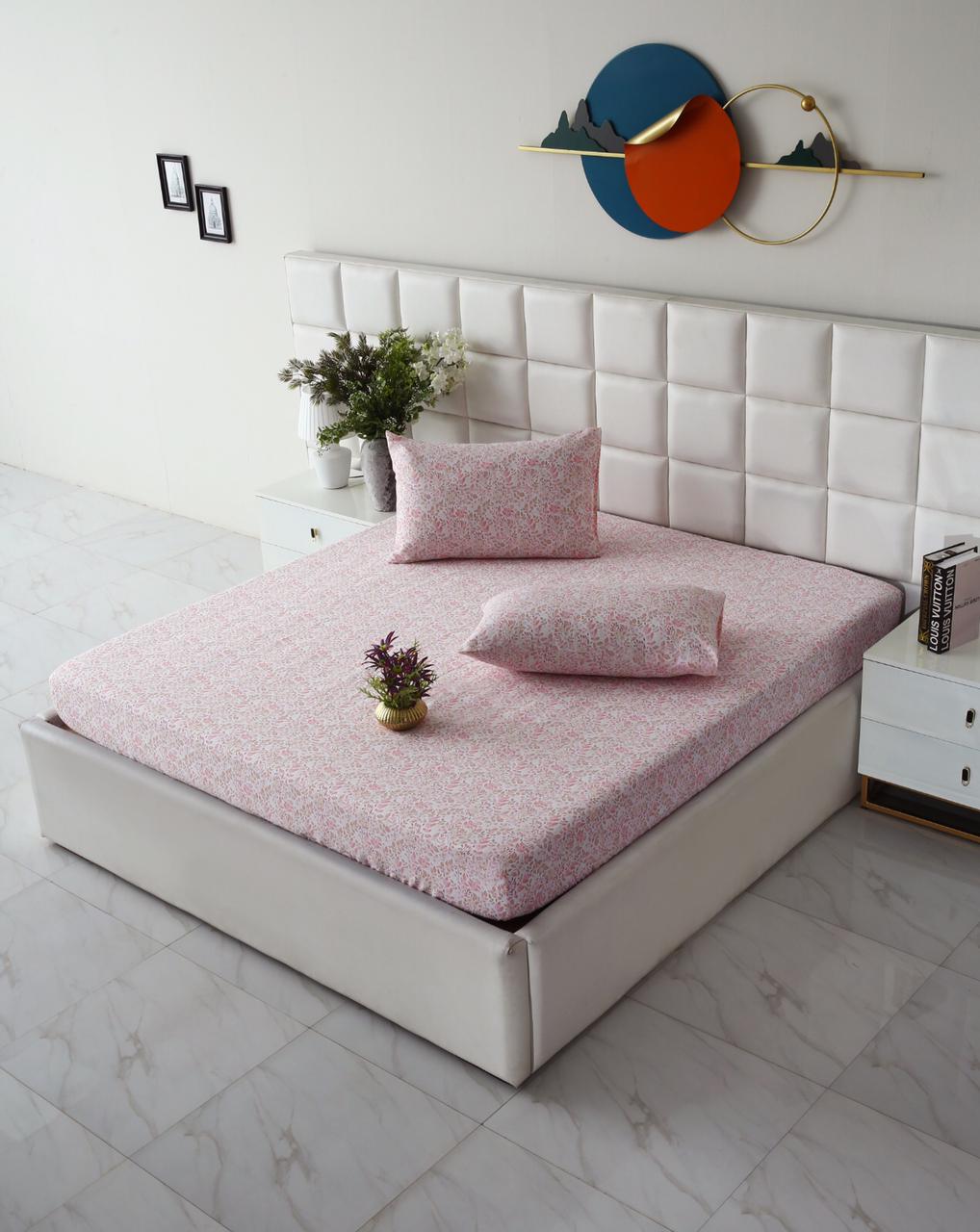 Fitted Bed Sheet-Pastels Pink Fitted Sheets Apricot