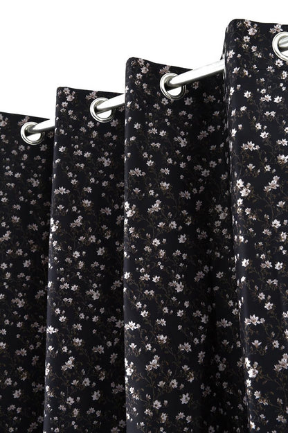 2 PCs Blackout Room Curtains-White Jazmin Curtains Apricot