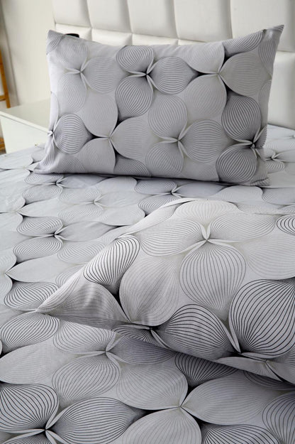 Fitted Bed Sheet-Pitch Grey Fitted Sheets Apricot