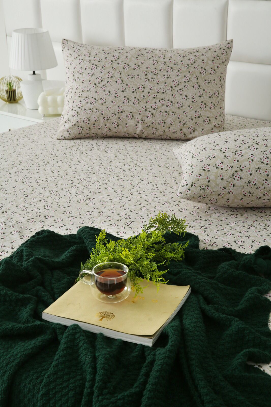 Fitted Bed Sheet-Tiny Blossom Fitted Sheets Apricot