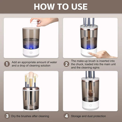 Electric Makeup Brush Cleaning Machine-SA2408-194 Cosmetic Organizer Apricot