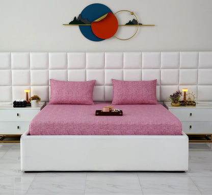 Fitted Bed Sheet-Pink Texture Fitted Sheets Apricot