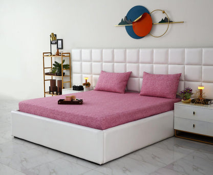 Fitted Bed Sheet-Pink Texture Fitted Sheets Apricot