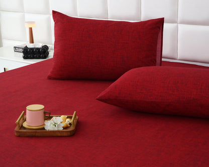 Fitted Bed Sheet-Maroon Texture Fitted Sheets Apricot