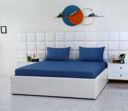 Fitted Bed Sheet-Blue Texture Fitted Sheets Apricot