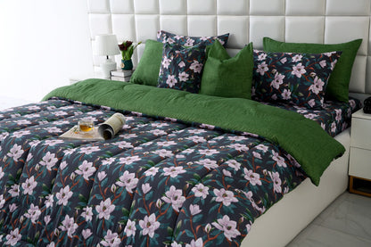 8 PCs Winter Comforter Set-Snowy Petal Comforters Apricot