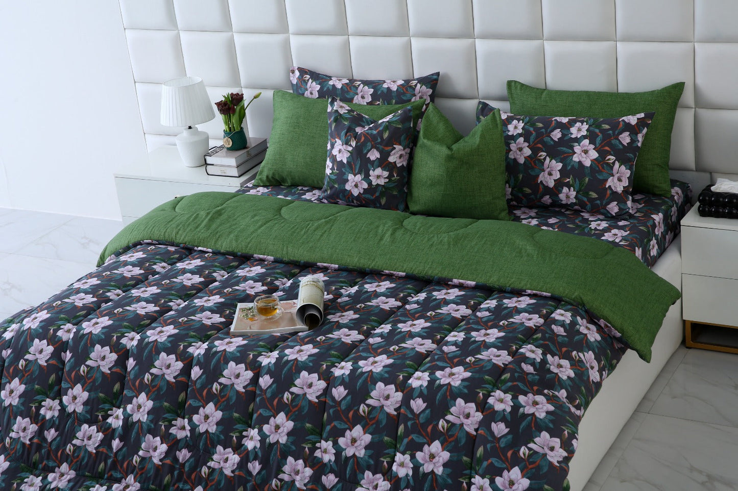 8 PCs Winter Comforter Set-Snowy Petal Comforters Apricot