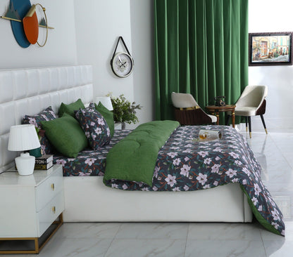 8 PCs Winter Comforter Set-Snowy Petal Comforters Apricot