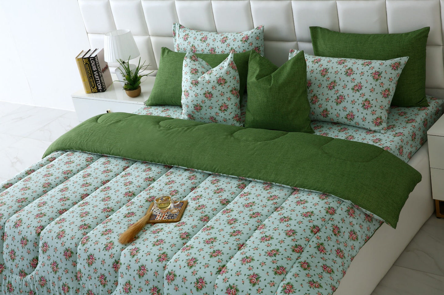 5 PCs Single Comforter Set-Verdant Comforters Apricot