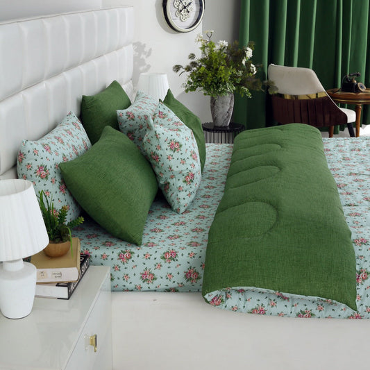 5 PCs Single Comforter Set-Verdant Comforters Apricot