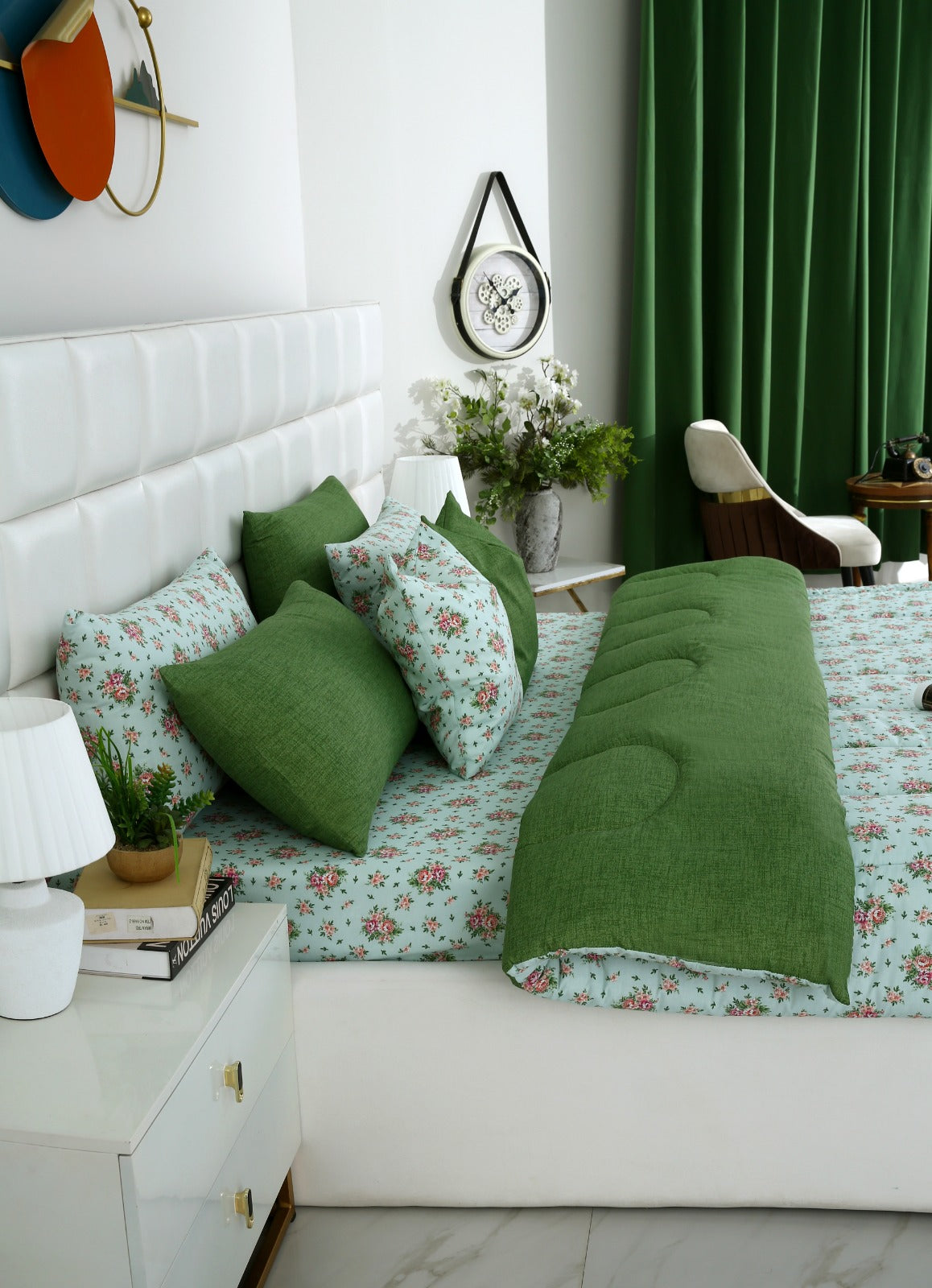 5 PCs Single Comforter Set-Verdant Comforters Apricot