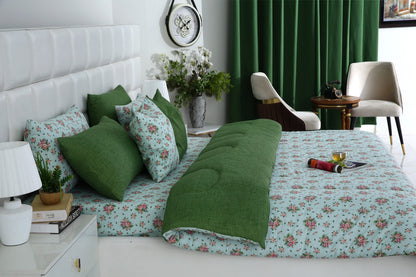 5 PCs Single Comforter Set-Verdant Comforters Apricot