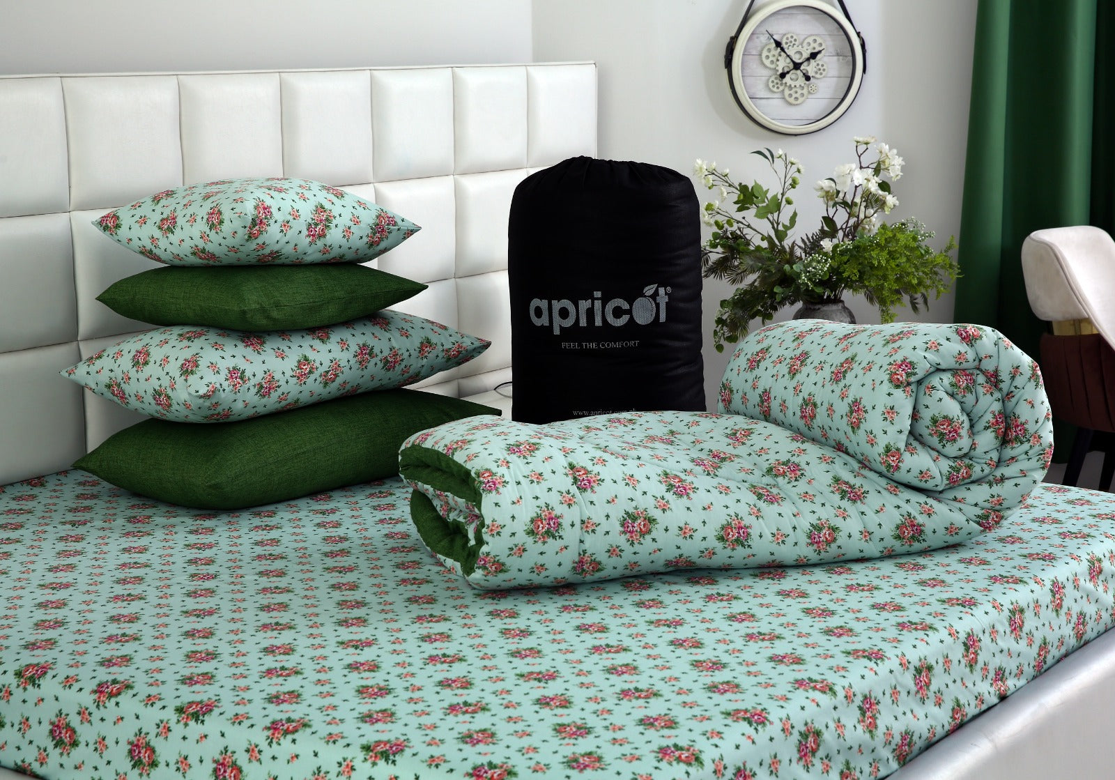 5 PCs Single Comforter Set-Verdant Comforters Apricot