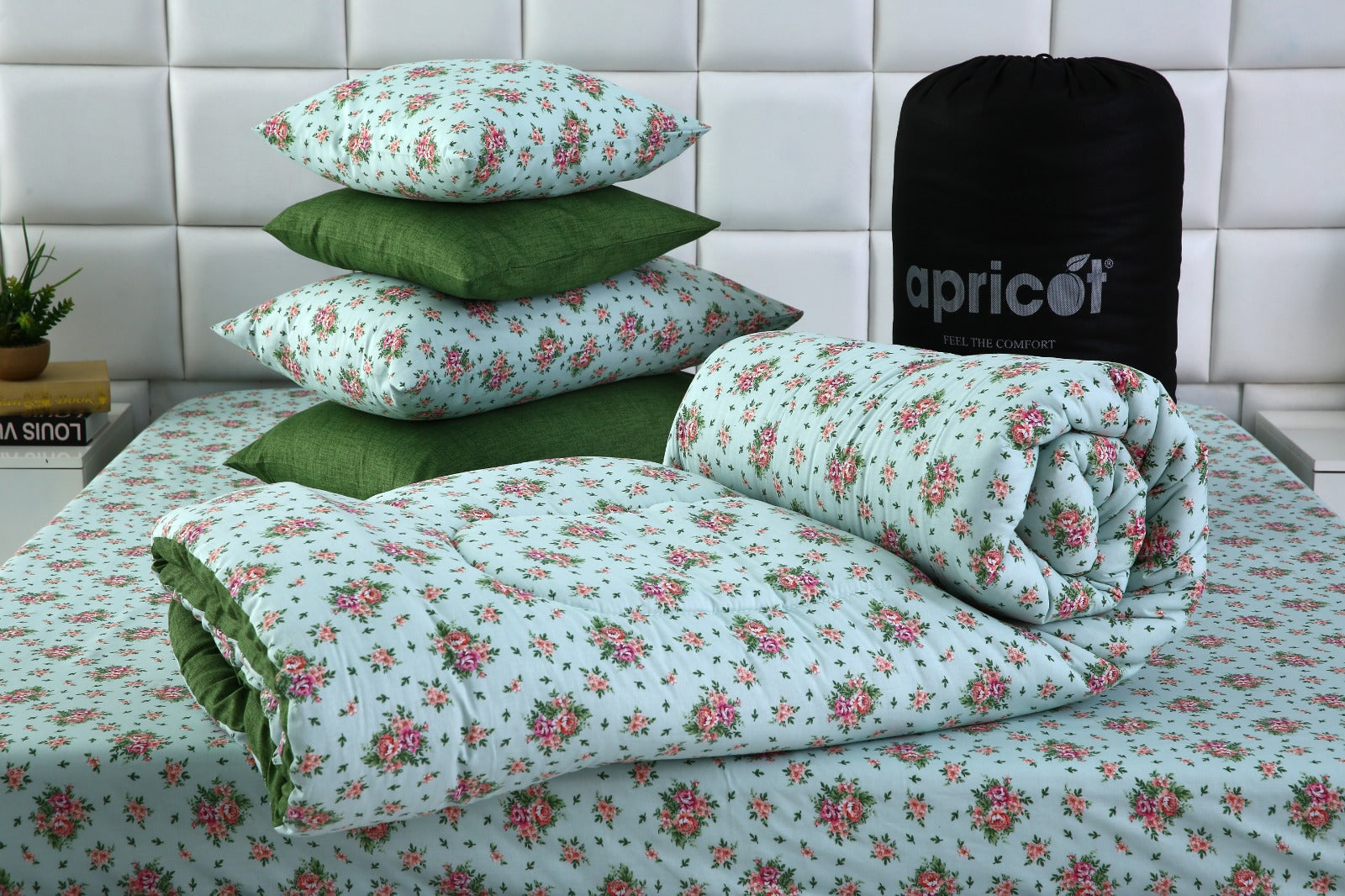 5 PCs Single Comforter Set-Verdant Comforters Apricot