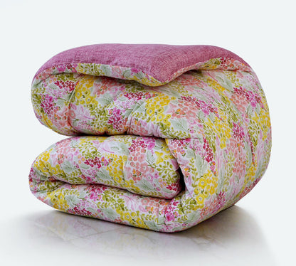 8 PCs Winter Comforter Set-Peace Lily Comforters Apricot