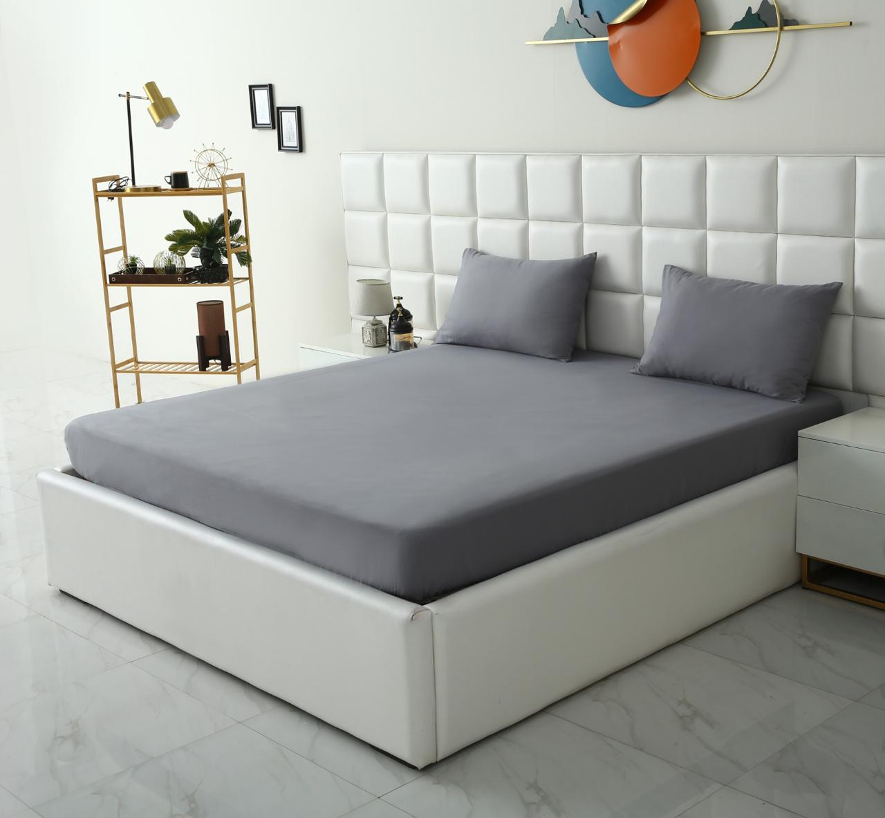 100% Water Replant Fitted Sheet-Grey Protectors Apricot