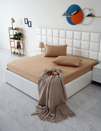 100% Water Replant Fitted Sheet-Beige Protectors Apricot
