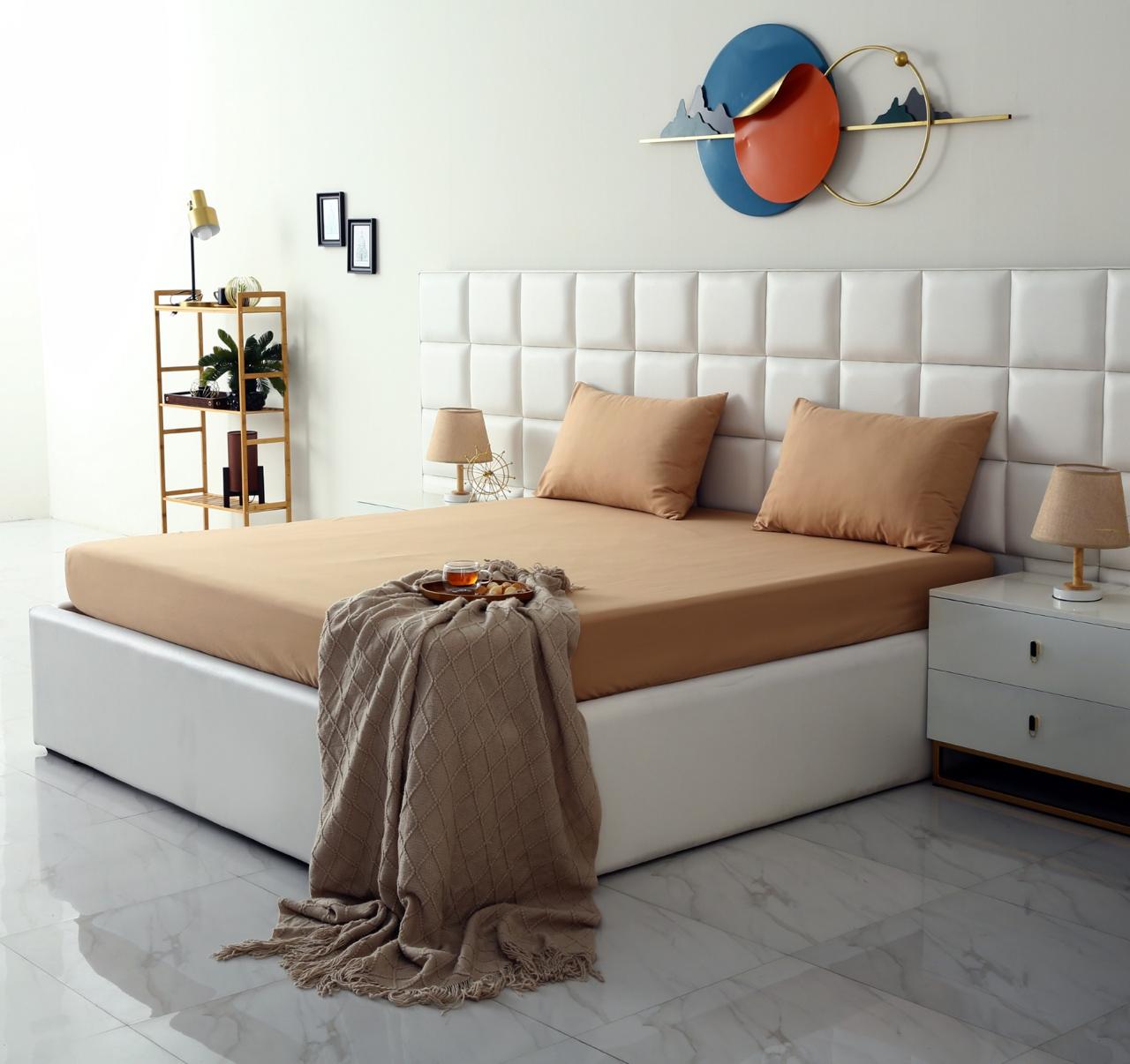 100% Water Replant Fitted Sheet-Beige Protectors Apricot